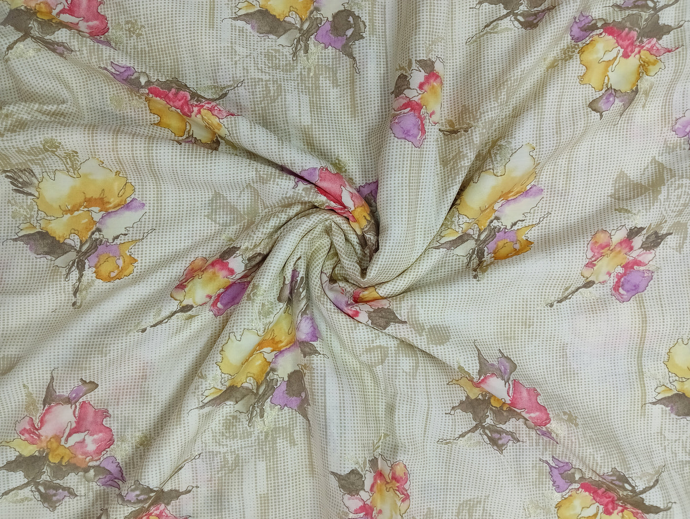 Multicolors Floral Printed Muslin Fabric