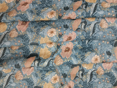 Multicolor Floral Printed Muslin Fabric (Wholsale)