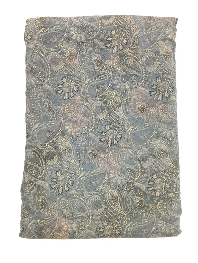 Greyish Paisley Printed Muslin Fabric