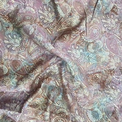 Multicolor Paisley Printed Muslin Fabric