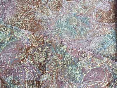 Multicolor Paisley Print Muslin Fabric (Wholesale)