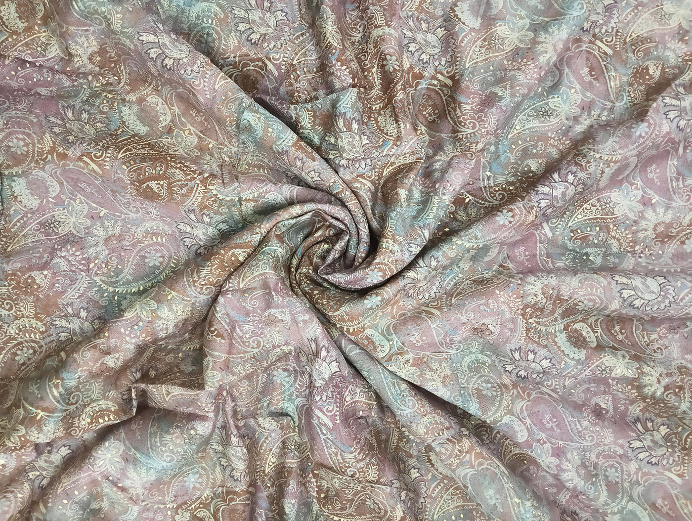 Multicolor Paisley Print Muslin Fabric (Wholesale)