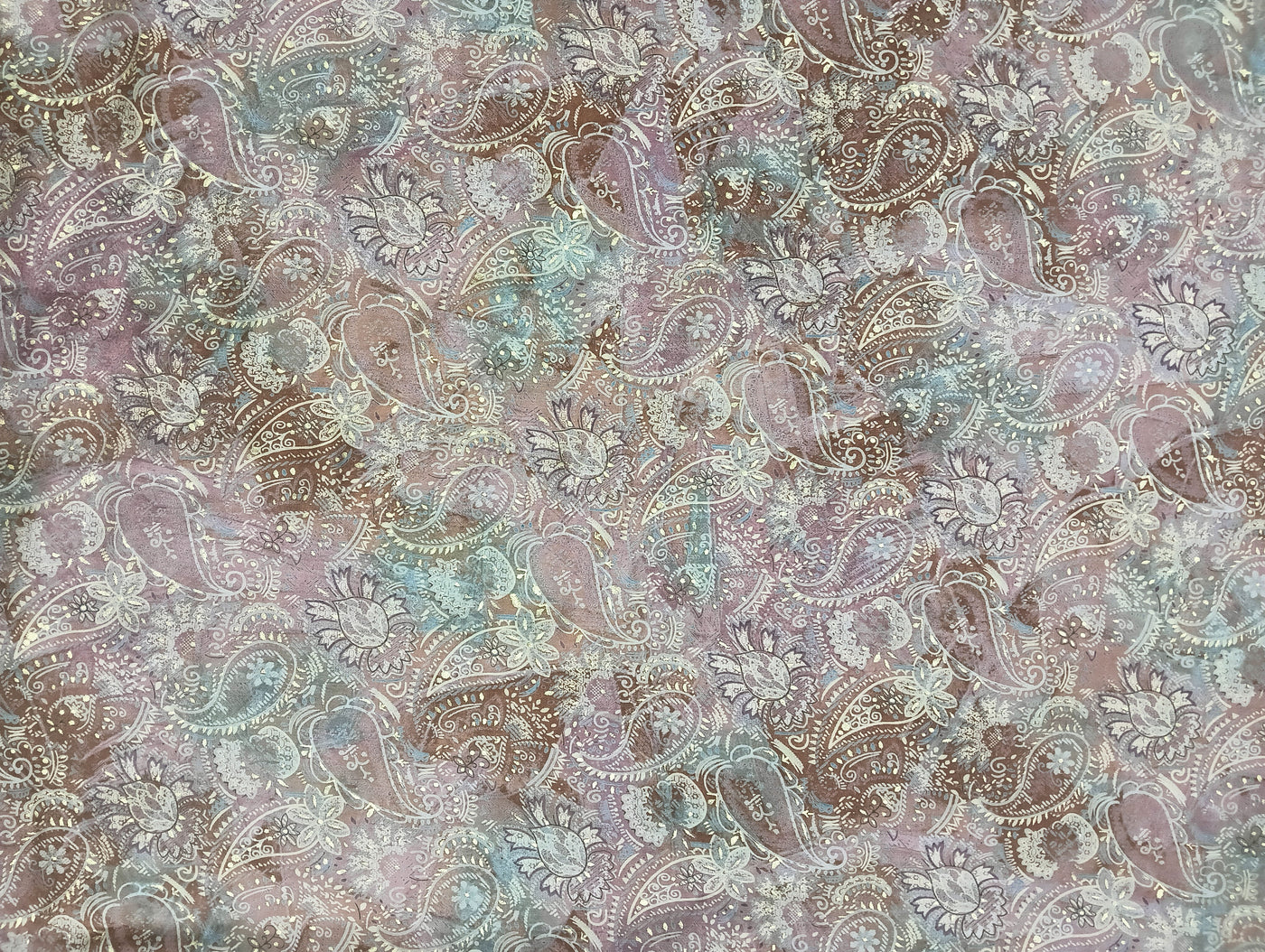 Multicolor Paisley Print Muslin Fabric (Wholesale)