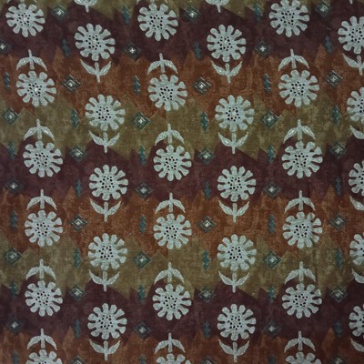 Multicolor Floral Printed Modal Chanderi Fabric