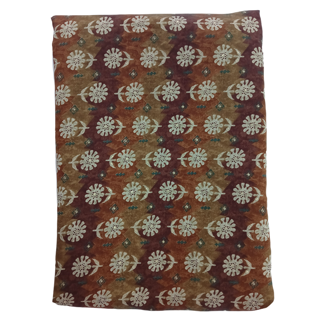 Multicolor Floral Printed Modal Chanderi Fabric