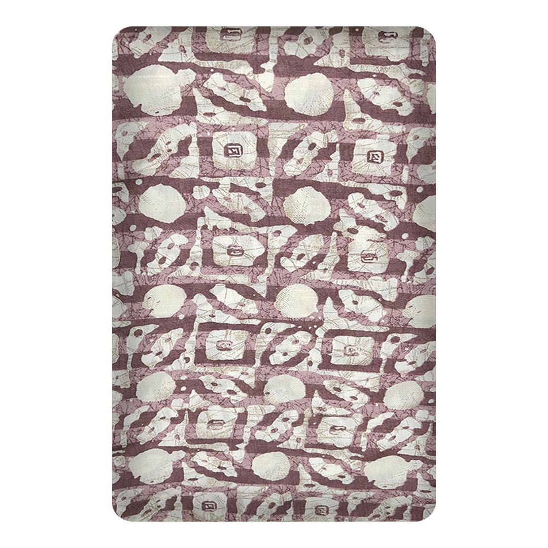 Dusty Pink & White Abstract Printed Chanderi Foil Print Fabric