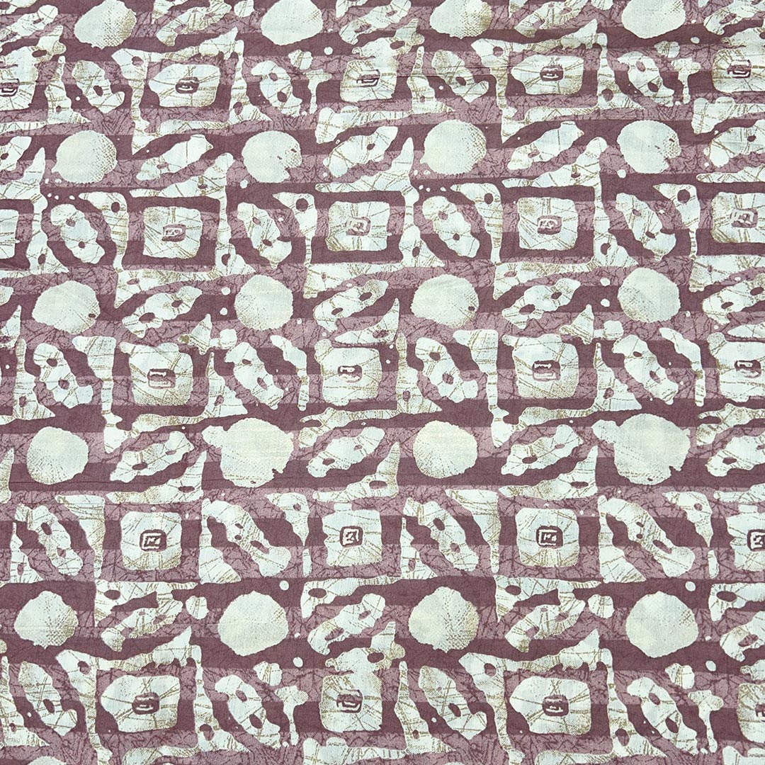 Dusty Pink & White Abstract Printed Chanderi Foil Print Fabric