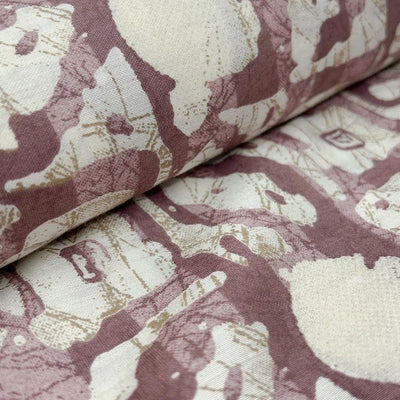 Dusty Pink & White Abstract Printed Chanderi Foil Print Fabric