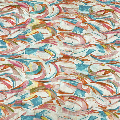 Multicolor Abstract Printed Chanderi Foil Print Fabric