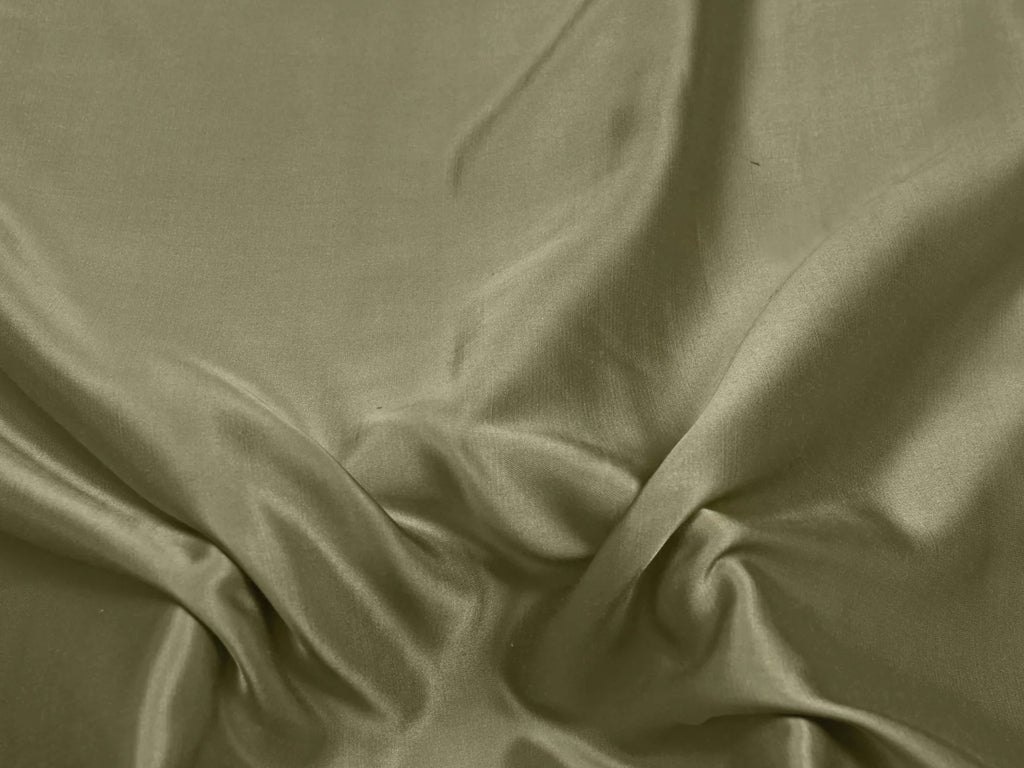 Moss Green Plain Dyed Modal Satin Fabric (Wholesale)