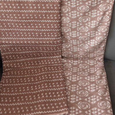 Brown Motifs / Stripes Cotton Fabric Combo