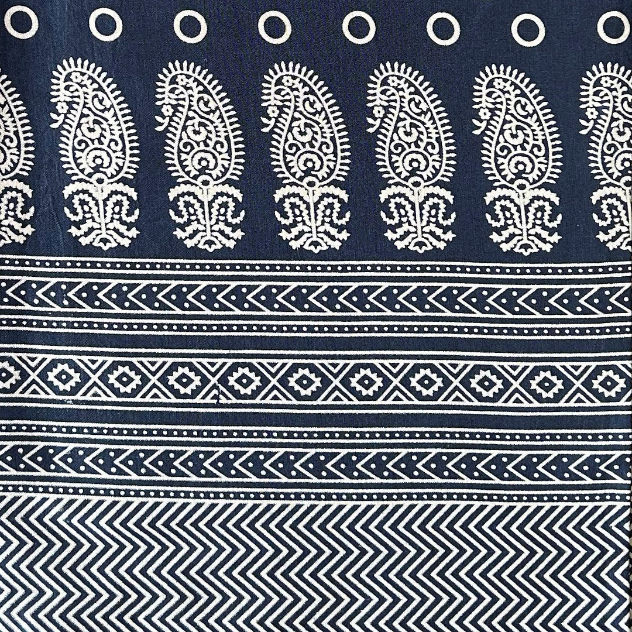 Navy Blue Traditional Patola Printed Mashru Silk Fabric