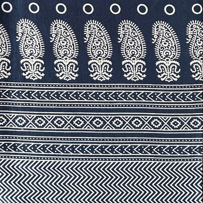 Navy Blue Traditional Patola Printed Mashru Silk Fabric