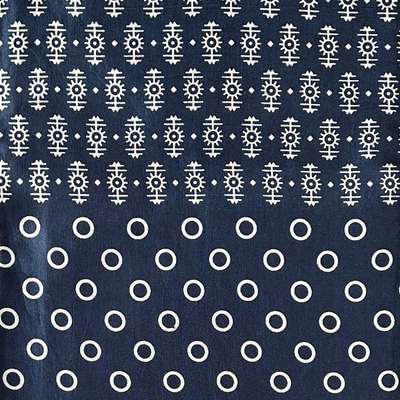 Navy Blue Traditional Patola Printed Mashru Silk Fabric