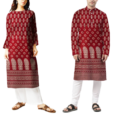 मैरून पारंपरिक पटोला मुद्रित मशरू सिल्क कपड़ा