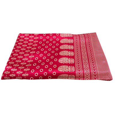 Hot Pink Traditional Patola Printed Mashru Silk Fabric