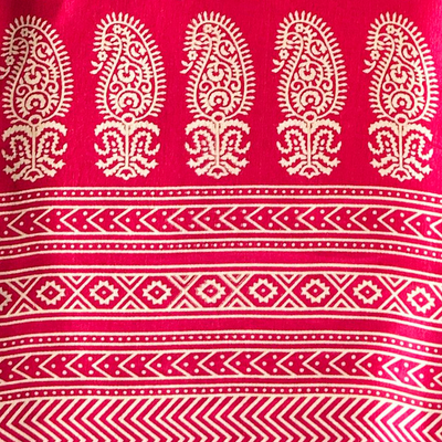 Hot Pink Traditional Patola Printed Mashru Silk Fabric