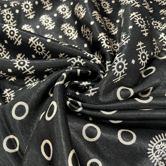 Black Traditional Patola Printed Mashru Silk Fabric