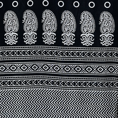 Black Traditional Patola Printed Mashru Silk Fabric