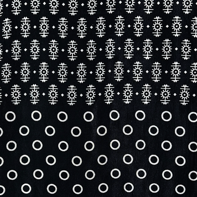 Black Traditional Patola Printed Mashru Silk Fabric