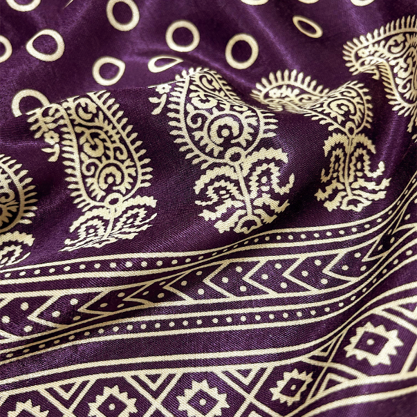 Purple Traditional Patola Printed Mashru Silk Fabric