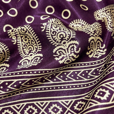 Purple Traditional Patola Printed Mashru Silk Fabric