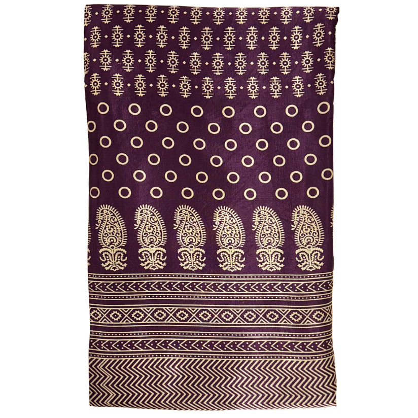 Purple Traditional Patola Printed Mashru Silk Fabric