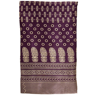 Purple Traditional Patola Printed Mashru Silk Fabric