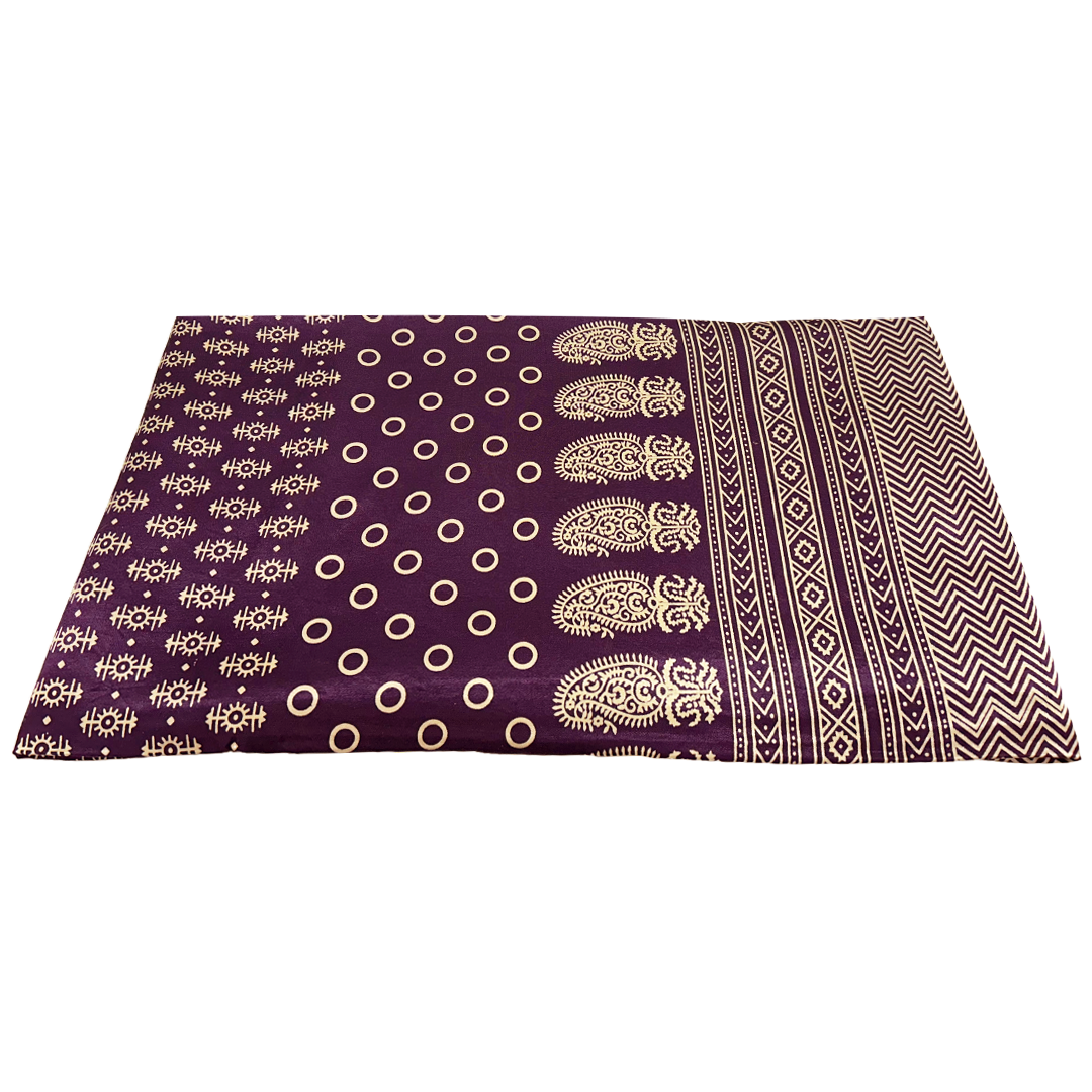 Purple Traditional Patola Printed Mashru Silk Fabric