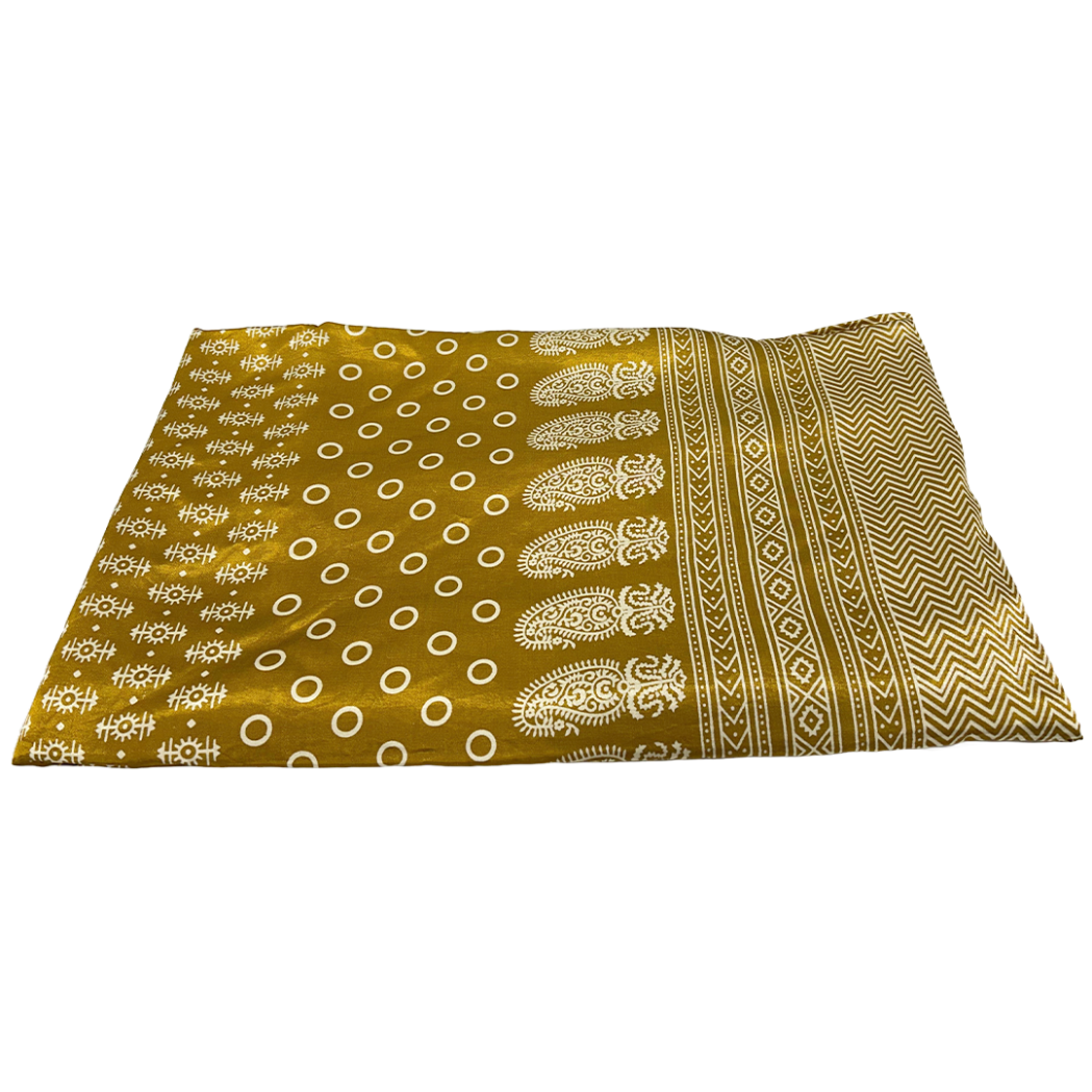 Golden Traditional Patola Printed Mashru Silk Fabric