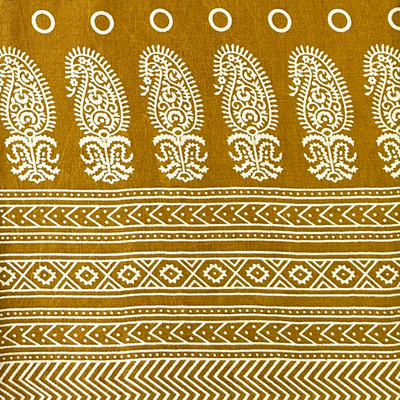 Golden Traditional Patola Printed Mashru Silk Fabric