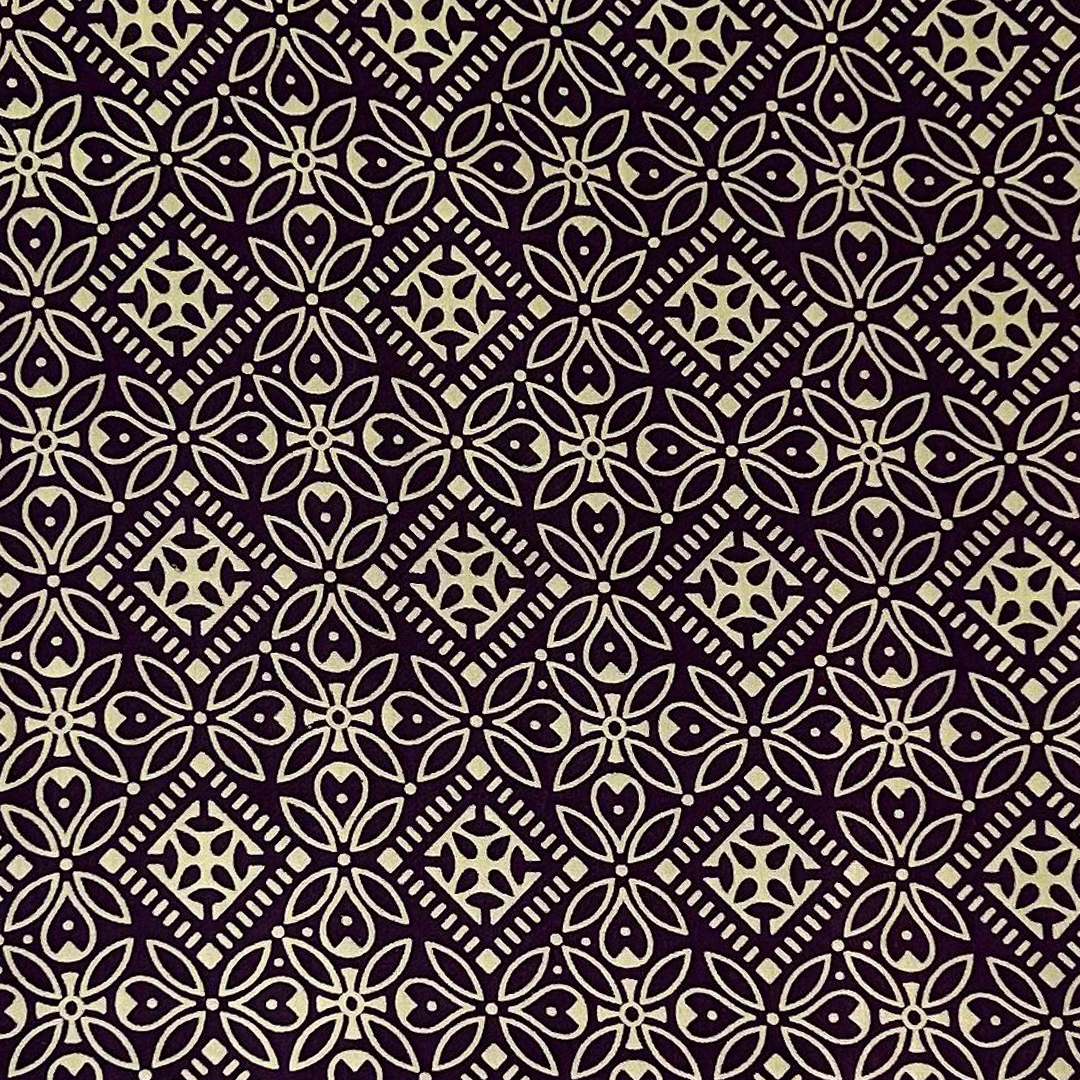 Purple Traditional Printed Mashru Silk Fabric (Wholesale)