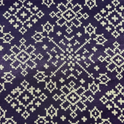Purple Traditional Printed Mashru Silk Fabric