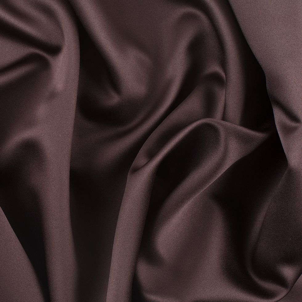 Coffee Brown Plain Japan Satin Fabric (Wholesale)