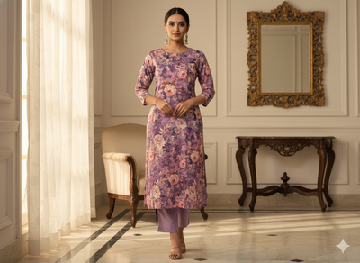 Plum 100 % Pure Mul Mul Cotton Chikan Embroidered Fabric