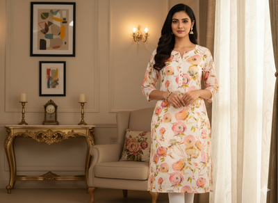 White 100 % Pure Mul Mul Cotton Chikan Embroidered Fabric