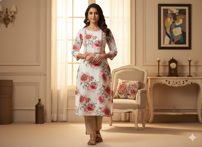 White 100 % Pure Mul Mul Cotton Chikan Embroidered Fabric