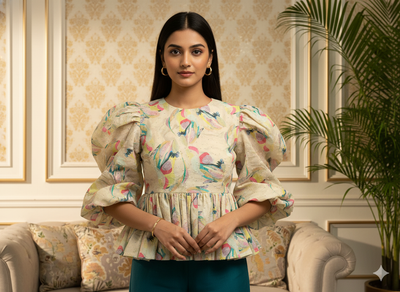 Off White 100 % Pure Mul Mul Cotton Chikan Embroidered Fabric