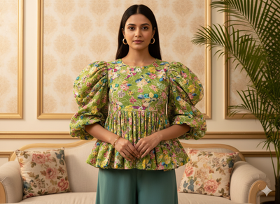 Light Green 100 % Pure Mul Mul Cotton Chikan Embroidered Fabric