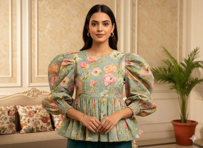 Pastel Green 100 % Pure Mul Mul Cotton Chikan Embroidered Fabric