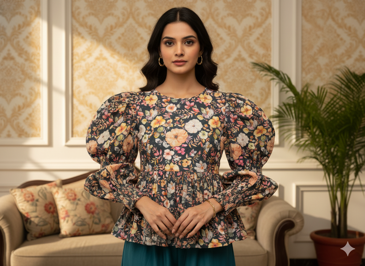Black 100 % Pure Mul Mul Cotton Chikan Embroidered Fabric