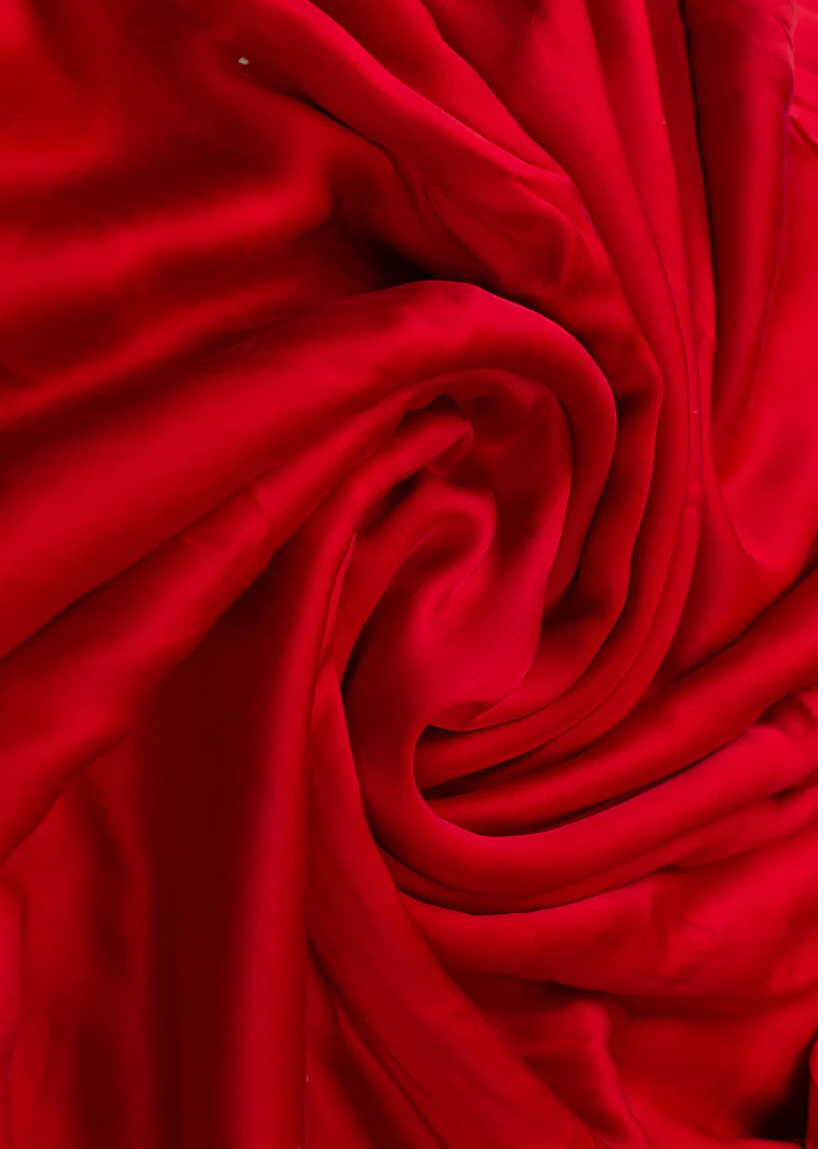 Red Plain Modal Silk Fabric (Wholesale)