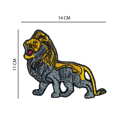 Multicolor Fearless Lion Embroidery Patch