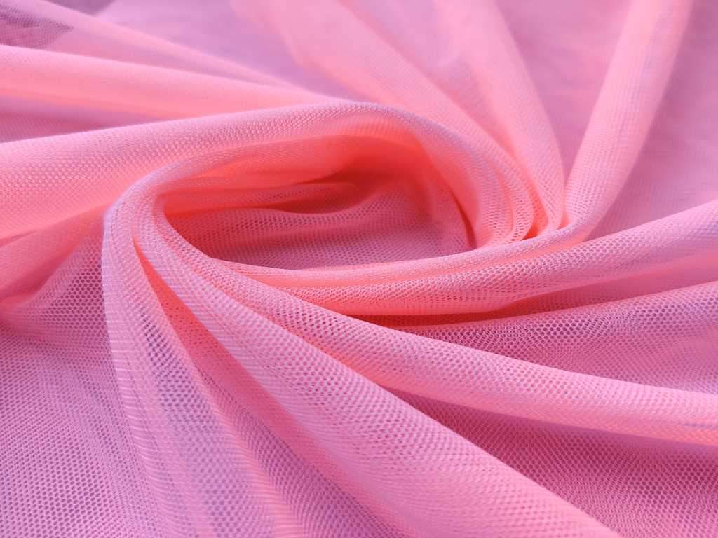 Light Pink Plain Soft Net Fabric