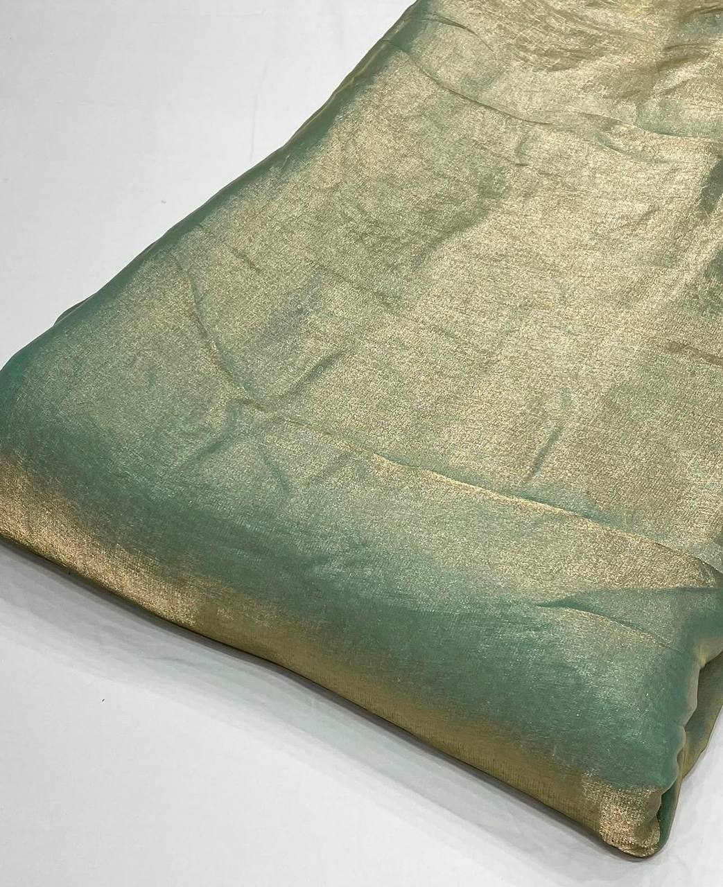 Sage Green Plain Dyed Fendi Silk Fabric (Wholesale)