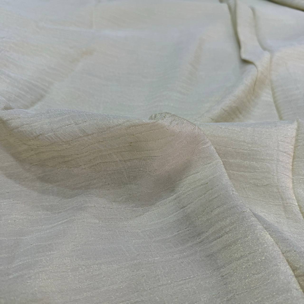 Golden Stripes Dyeable Viscose Crushed Tissue Fabric (Wholesale)