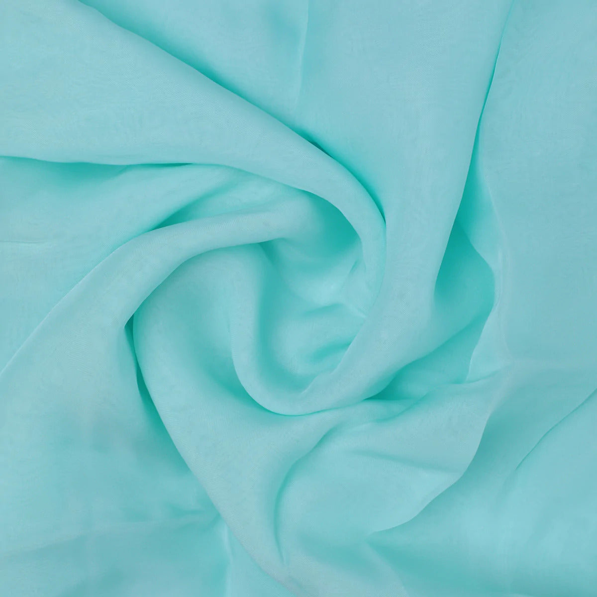 Turquoise Plain Viscose Organza Fabric (Wholesale)