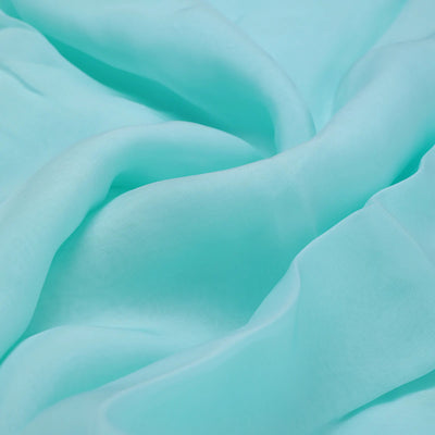 Turquoise Plain Viscose Organza Fabric (Wholesale)