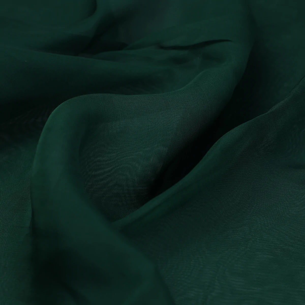 Bottle Green Plain Viscose Organza Fabric (Wholesale)