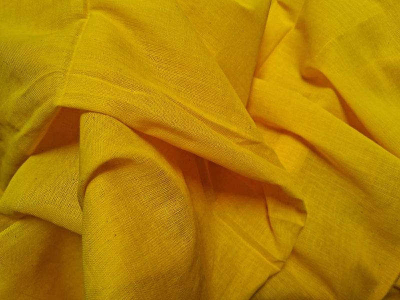 Yellow Plain Cotton Fabric